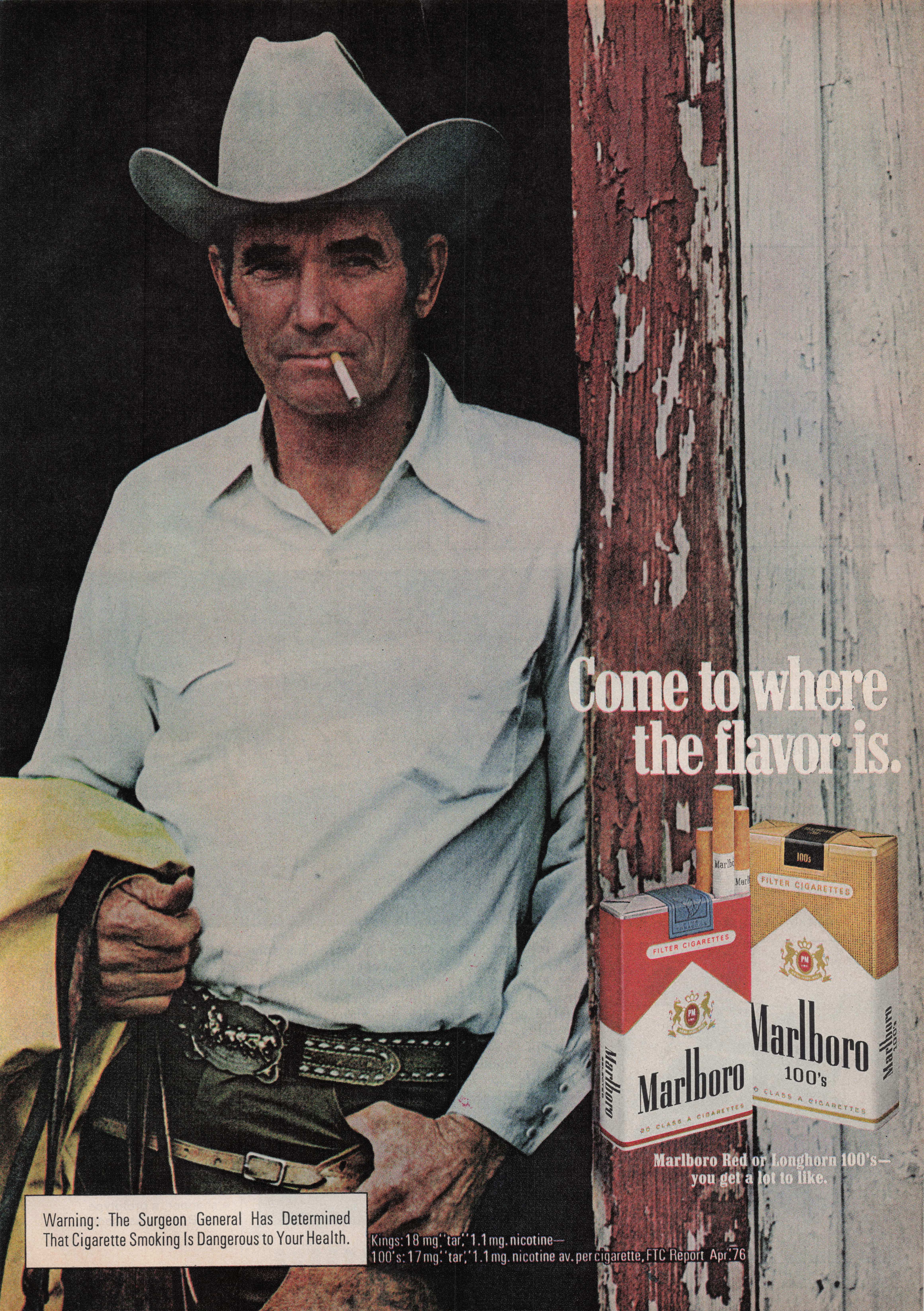 1976 Vintage Print Ad Marlboro Cigarettes Cowboy Barn Come to Where Flavor Is detailed image 2